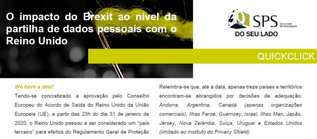 Featured image for “O impacto do Brexit ao nível da partilha de dados pessoais com o Reino Unido”